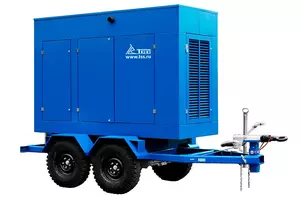 Дизельный генератор ТСС ЭД-500-Т400-2РПМ26 в погодозащитном кожухе на шасси с АВР